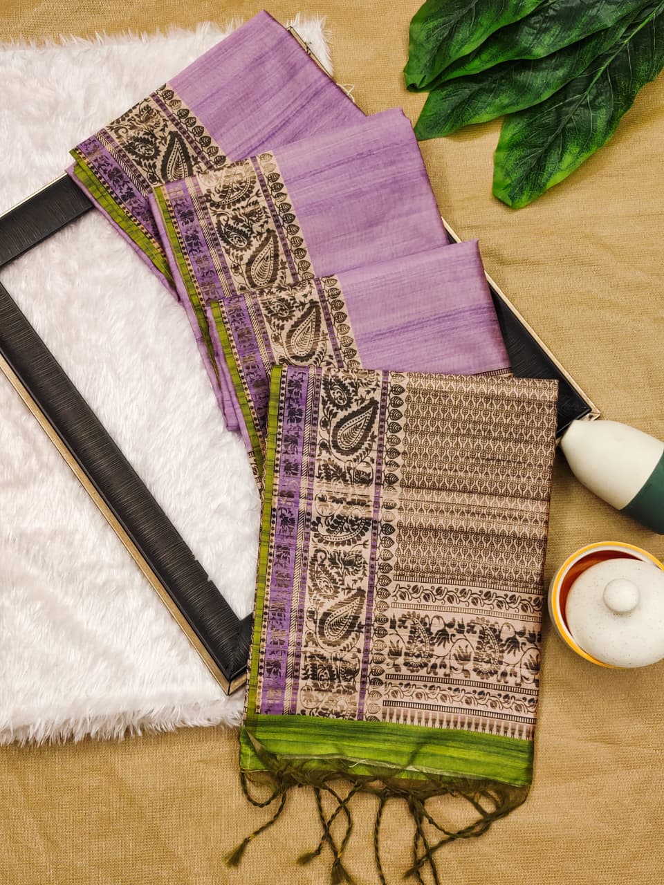 Traditional Printed Soft Tussar Silk Saree